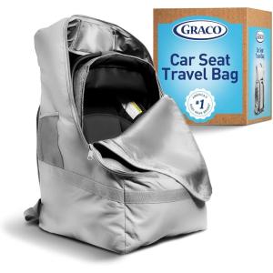 imageGraco Padded Car Seat Travel Bag amp Infant Carrier Backpack Durable Large Back Pack for Carseats amp Booster Seats Airport Gate Check Bag Luggage Double Padded Strap Water Resistant Material GrayGray