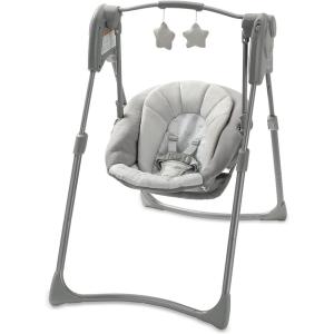imageGraco Slim Spaces Compact Baby Swing  Indoor Infant Swing Baby Registry Must Have Gifts for New ParentsReign